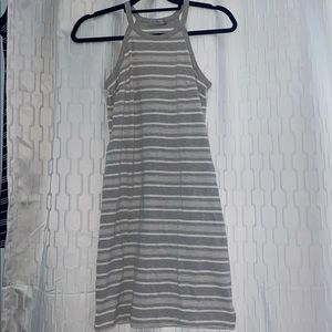 Dalia Gray and White Dress